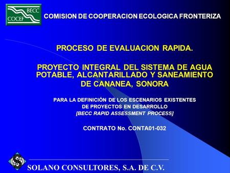 COMISION DE COOPERACION ECOLOGICA FRONTERIZA