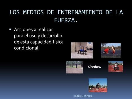 LOS MEDIOS DE ENTRENAMIENTO DE LA FUERZA.