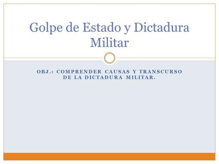 Golpe de Estado y Dictadura Militar