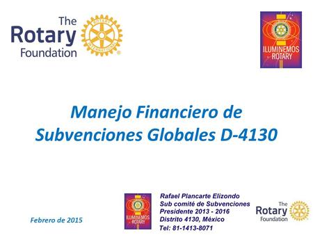 Manejo Financiero de Subvenciones Globales D-4130 Febrero de 2015.
