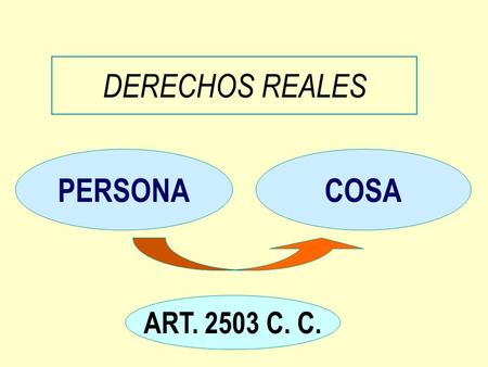 18/04/2017 DERECHOS REALES PERSONA COSA ART. 2503 C. C.