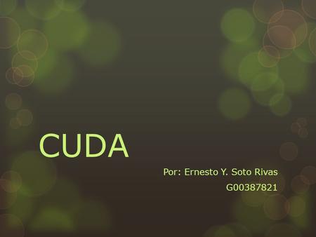 Por: Ernesto Y. Soto Rivas G