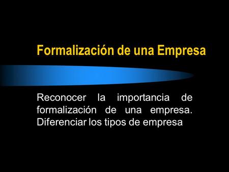 Formalización de una Empresa