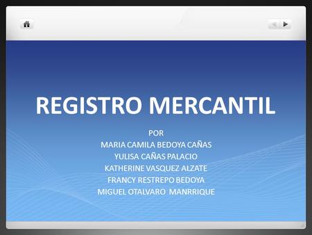 REGISTRO MERCANTIL POR MARIA CAMILA BEDOYA CAÑAS YULISA CAÑAS PALACIO