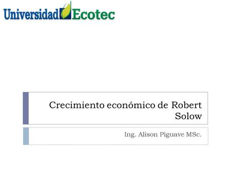 Crecimiento económico de Robert Solow
