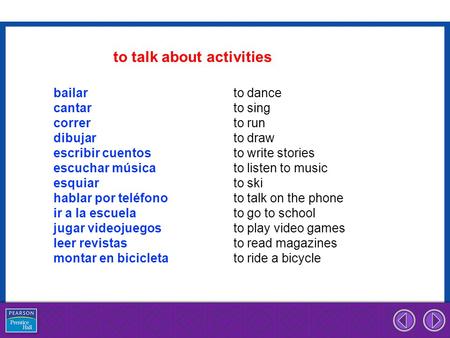 to talk about activities