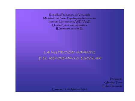 Republica Bolivariana de Venezuela Ministerio del Poder Popular para la educación Instituto Universitario AVEPANE Unidad Curricular: Informática II Semestre,