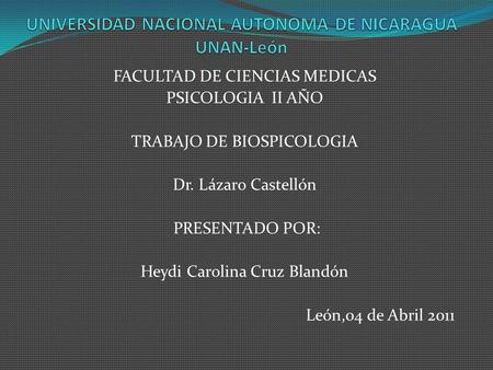 UNIVERSIDAD NACIONAL AUTONOMA DE NICARAGUA UNAN-León