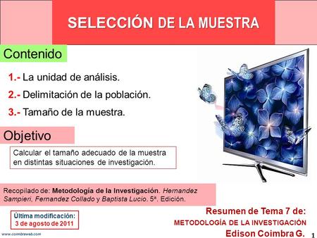 SELECCIÓN DE LA MUESTRA