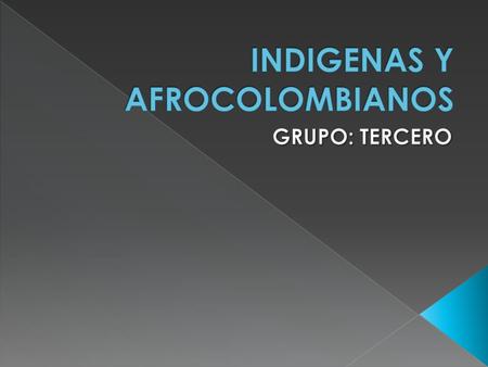 INDIGENAS Y AFROCOLOMBIANOS