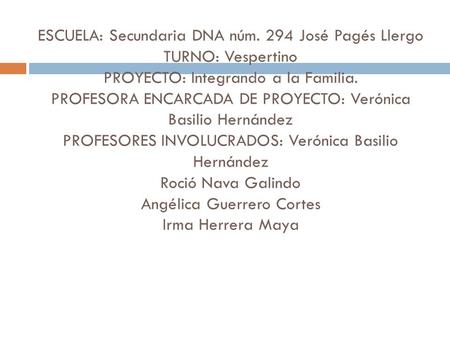 ESCUELA: Secundaria DNA núm