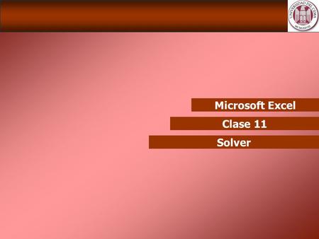Microsoft Excel Clase 11 Solver.