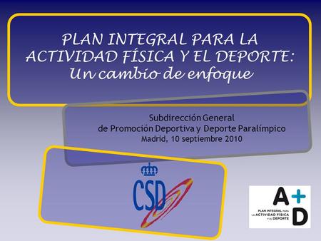 de Promoción Deportiva y Deporte Paralímpico