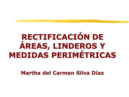 RECTIFICACIÓN DE ÁREAS, LINDEROS Y MEDIDAS PERIMÉTRICAS