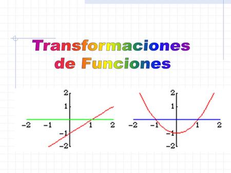 Transformaciones de Funciones.