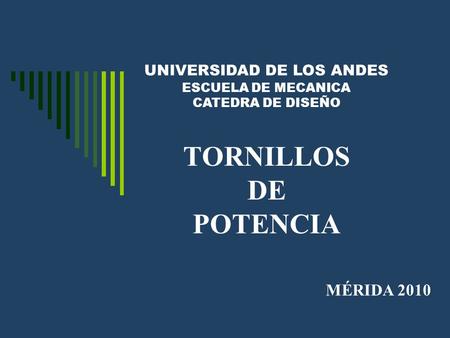 UNIVERSIDAD DE LOS ANDES