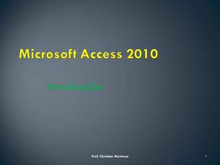 Microsoft Access 2007 Introducción
