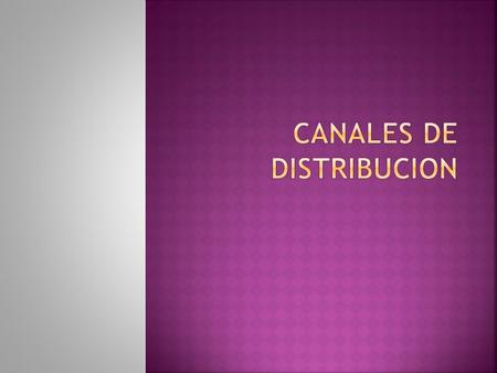 Canales de distribucion