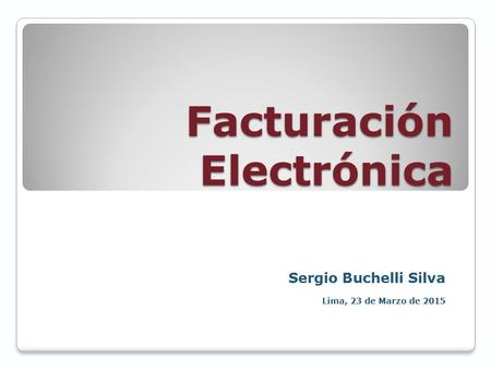 Facturación Electrónica