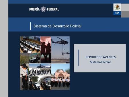 Sistema de Desarrollo Policial REPORTE DE AVANCES Sistema Escolar.