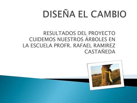 DISEÑA EL CAMBIO RESULTADOS DEL PROYECTO CUIDEMOS NUESTROS ÁRBOLES EN LA ESCUELA PROFR. RAFAEL RAMIREZ CASTAÑEDA.