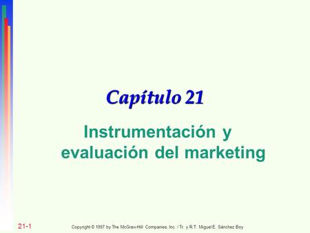 Instrumentación y evaluación del marketing