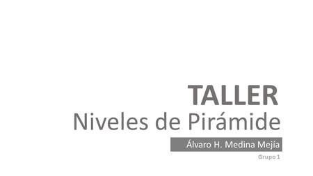 TALLER Niveles de Pirámide Álvaro H. Medina Mejía Grupo 1.