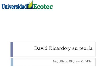 David Ricardo y su teoría