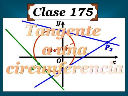 Clase 175 y Tangente a una circunferencia P2 r O x P1.