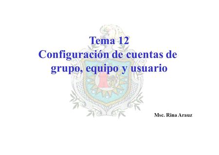 Configuración de cuentas de