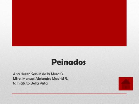 Peinados Ana Karen Servín de la Mora O. Mtro. Manuel Alejandro Madrid R. 1c Instituto Bella Vista.