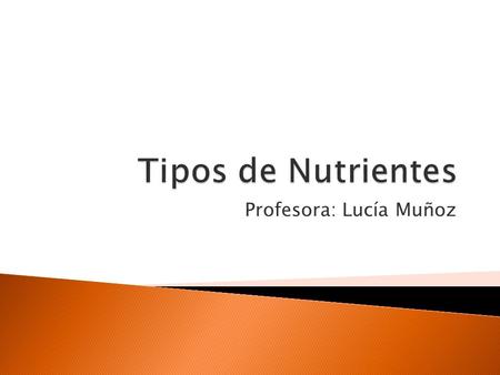 Profesora: Lucía Muñoz.  Para que las células puedan “nutrirse”.  Para que nuestro cuerpo funcione correctamente.