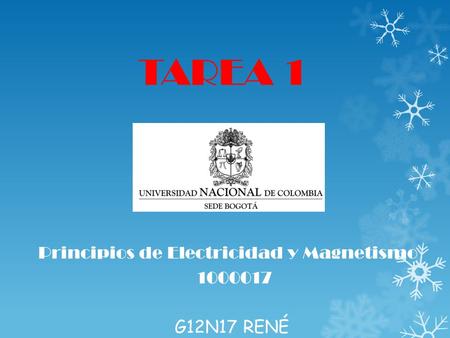 TAREA 1 Principios de Electricidad y Magnetismo 1000017 G12N17 RENÉ.