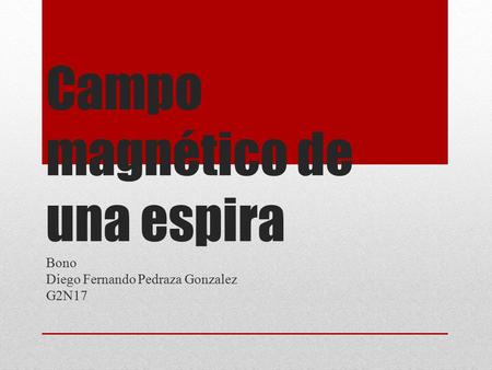 Campo magnético de una espira Bono Diego Fernando Pedraza Gonzalez G2N17.