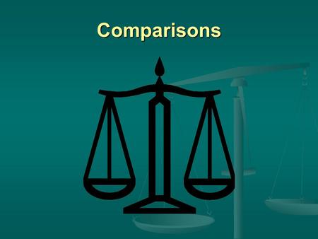 Comparisons. There are two forms of comparison Equal and unequal.