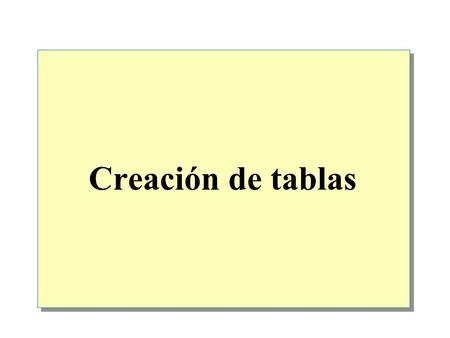 Creación de tablas. Introducción Creación de tablas Generación de valores de columnas.