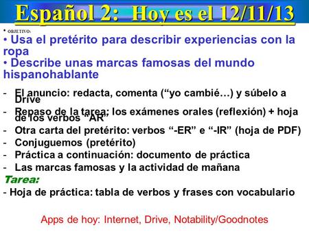 Apps de hoy: Internet, Drive, Notability/Goodnotes