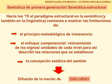 Semiótica de primera generación/ Semiótica estructural