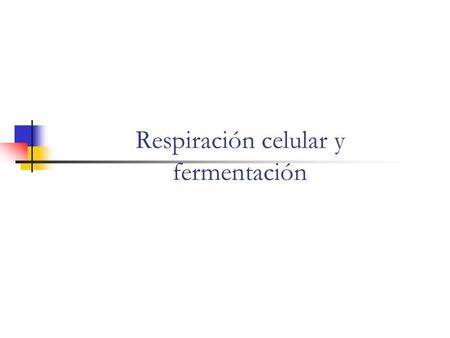 Respiración celular y fermentación