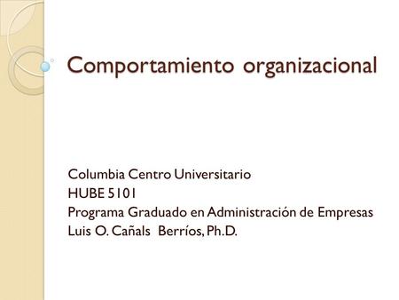 Comportamiento organizacional