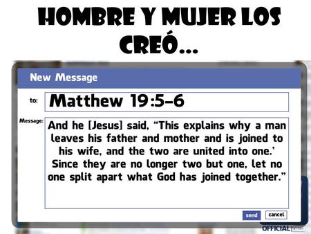 HOMBRE Y MUJER LOs CREÓ…