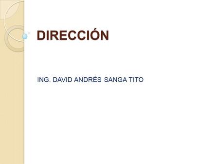 ING. DAVID ANDRÉS SANGA TITO