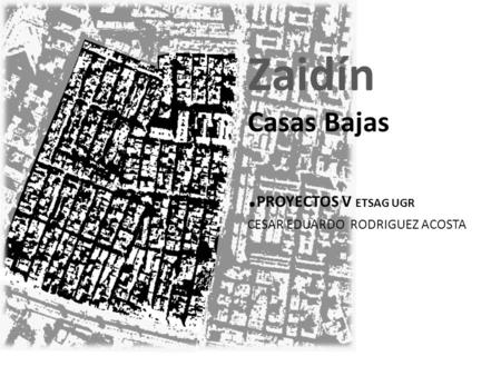 Zaidín Casas Bajas. PROYECTOS V ETSAG UGR CESAR EDUARDO RODRIGUEZ ACOSTA.