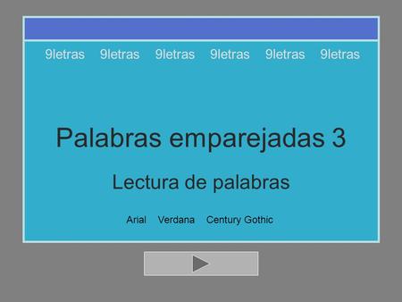 Palabras emparejadas 3 Lectura de palabras