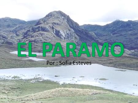 EL PARAMO Por : Sofía Esteves.