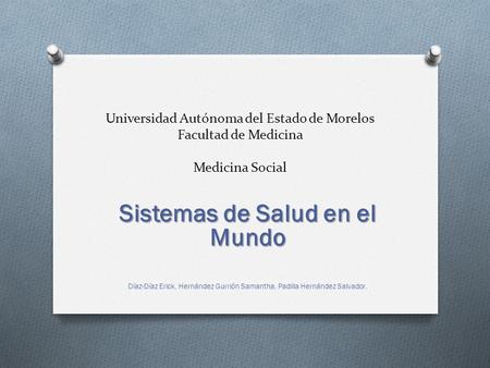 Sistemas de Salud en el Mundo