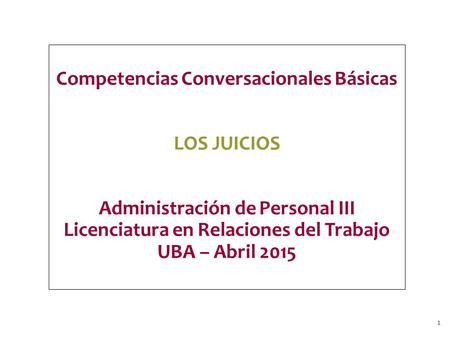 Competencias Conversacionales Básicas