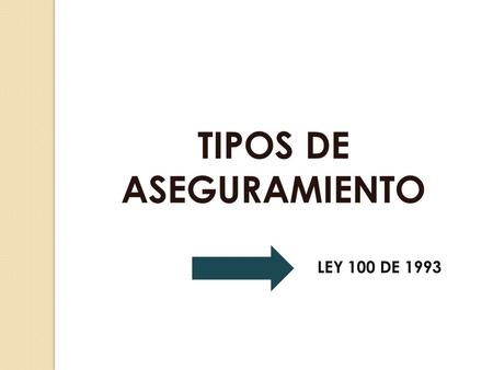 TIPOS DE ASEGURAMIENTO