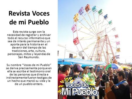 Revista Voces de mi Pueblo