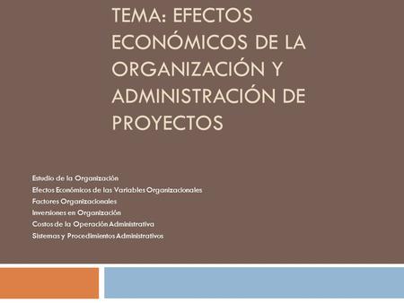 Estudio de la Organización